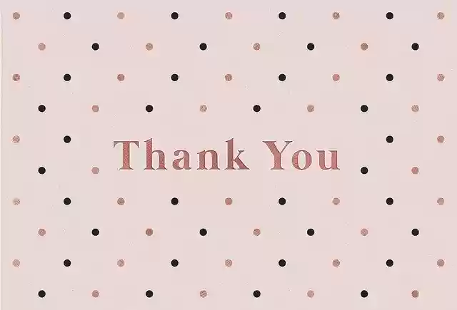 Free download Thank You Card Polka Dots -  free illustration to be edited with GIMP free online image editor