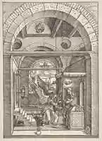 Free download The Annunciation, from The Life of the Virgin, 1511 free photo or picture to be edited with GIMP online image editor