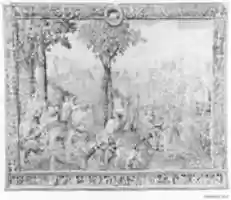 Free download The Arrival at the Hunting Lodge, or April from a set of the Hunts of Maximilian free photo or picture to be edited with GIMP online image editor