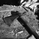 The ax and the tree stump  screen for extension Chrome web store in OffiDocs Chromium