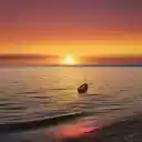 The boat floats on the sea at sunset  screen for extension Chrome web store in OffiDocs Chromium