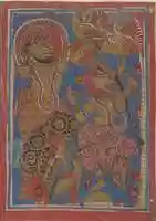 Free download The Courtesan Kosa with the Kings Charioteer: Folio from a Kalpasutra Manuscript free photo or picture to be edited with GIMP online image editor