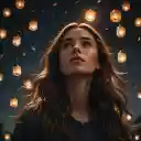 The girl and the rain of lanterns  screen for extension Chrome web store in OffiDocs Chromium