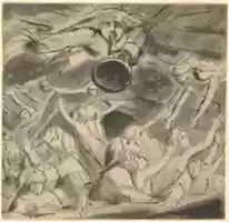 Free download The Last Trumpet (recto); Two studies of a right eye, a profile of an open-mouthed young man, the head of an eagle, and the head of a lion (verso) free photo or picture to be edited with GIMP online image editor