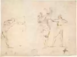 Free download The Martyrdom of Saint Sebastian (recto); Bearded Old Man Blessing Seen in Half-length (verso) free photo or picture to be edited with GIMP online image editor