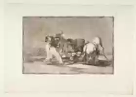 Free download The Moors settled in Spain, giving up the superstitiions of the Koran, adopted this art of hunting, and spear a bull in the open, plate 3 of La Tauromaquia free photo or picture to be edited with GIMP online image editor