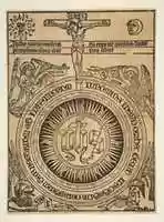 Free download The Sacred Monogram with the Symbols of the Evangelists and the Crucifixion (Schr. 1812) free photo or picture to be edited with GIMP online image editor