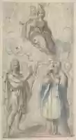 Free download The Virgin and Child with Saint John the Baptist, Pope Saint Dionysius, and Two Other Saints free photo or picture to be edited with GIMP online image editor