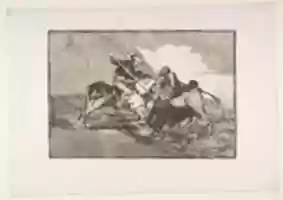 Free download The way in which the ancient Spaniards hunted bulls on horseback in the open country, plate 1 of La Tauromaquia free photo or picture to be edited with GIMP online image editor