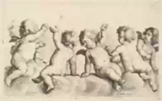 Free download Three Cherubs and Two Boys on Clouds free photo or picture to be edited with GIMP online image editor