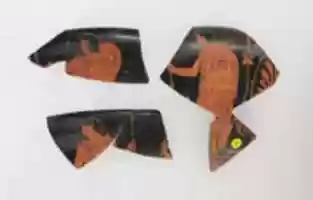 Free download Three fragments of a terracotta kylix (drinking cup) free photo or picture to be edited with GIMP online image editor