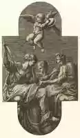 Free download Three Muses and a Putto with Cymbals free photo or picture to be edited with GIMP online image editor