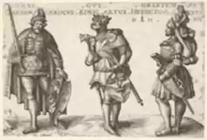 Free download Three Worthy Christians: Charlemagne, King Arthur, and Geoffrey of Bouillon free photo or picture to be edited with GIMP online image editor