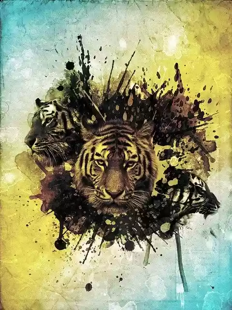 Free download Tiger Abstract Photoshop -  free illustration to be edited with GIMP free online image editor