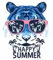 Free download tiger-happy-slogan-illustration-vector free photo or picture to be edited with GIMP online image editor