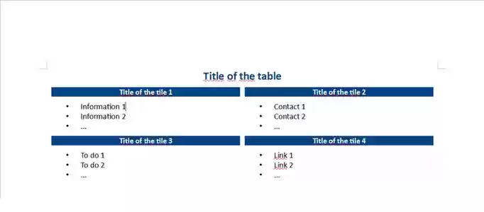 Libreng pag-download ng Mga Tile sa halip na isang table na DOC, XLS o PPT na template na libreng i-edit gamit ang LibreOffice online o OpenOffice Desktop online