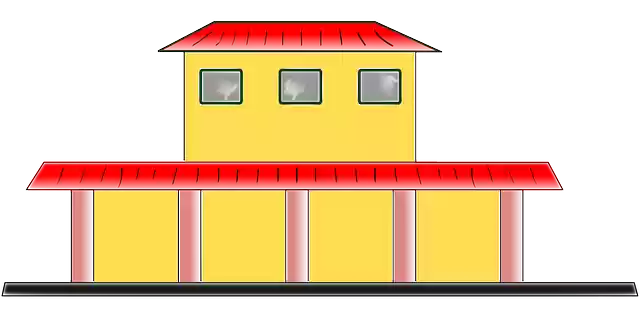 Free download Train Station Building House - Free vector graphic on Pixabay free illustration to be edited with GIMP free online image editor