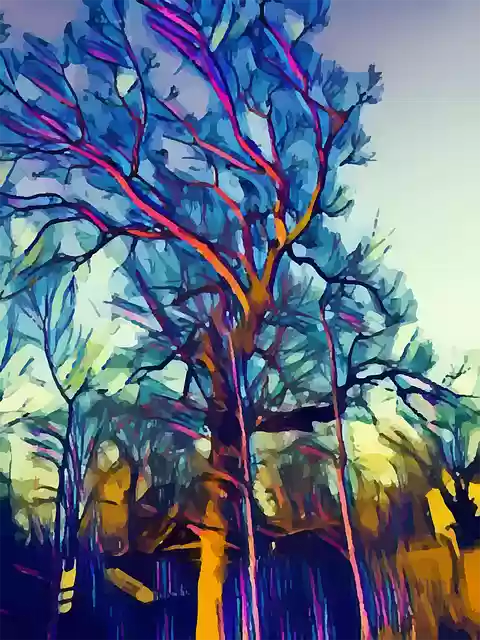 Free download Tree Colorful Nature - Free vector graphic on Pixabay free illustration to be edited with GIMP free online image editor