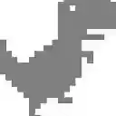 T Rex running Dinosaur  screen for extension Chrome web store in OffiDocs Chromium