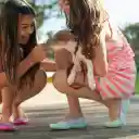 Two girls holding dogs  screen for extension Chrome web store in OffiDocs Chromium