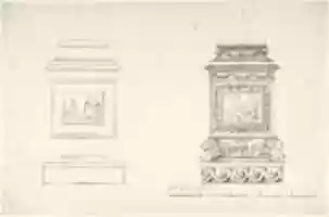 Free download Two pedestals with classical scenes free photo or picture to be edited with GIMP online image editor