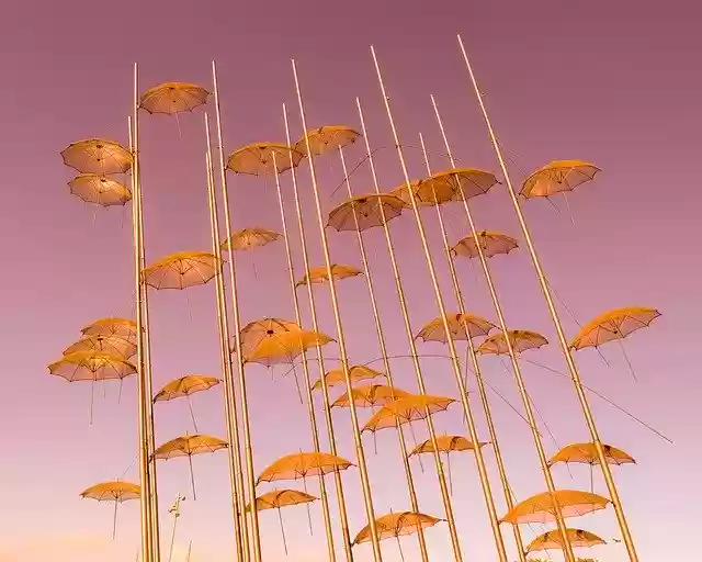 Free download Umbrellas Art Sculpture -  free photo or picture to be edited with GIMP online image editor