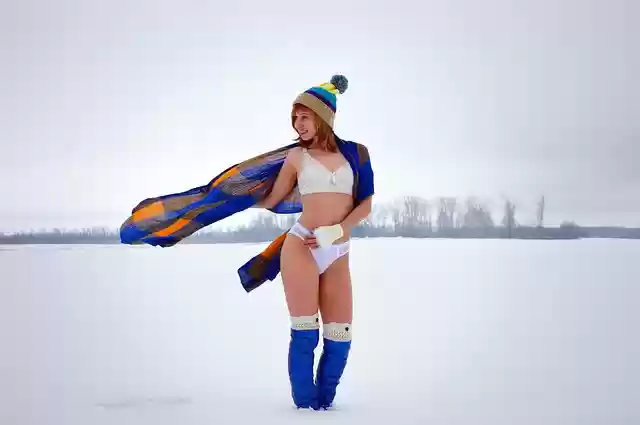 Free download underwear young woman winter frost free picture to be edited with GIMP free online image editor