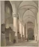 Free download Vaulted Side Aisle of a Church, with Figures free photo or picture to be edited with GIMP online image editor