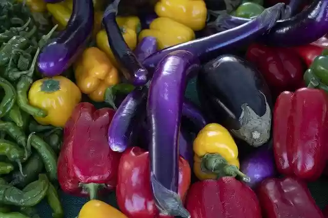 Free download Vegetables Eggplant Bell Pepper -  free photo or picture to be edited with GIMP online image editor