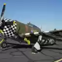 Vintage P 47 Thunderbolt on Airport Tarmac  screen for extension Chrome web store in OffiDocs Chromium