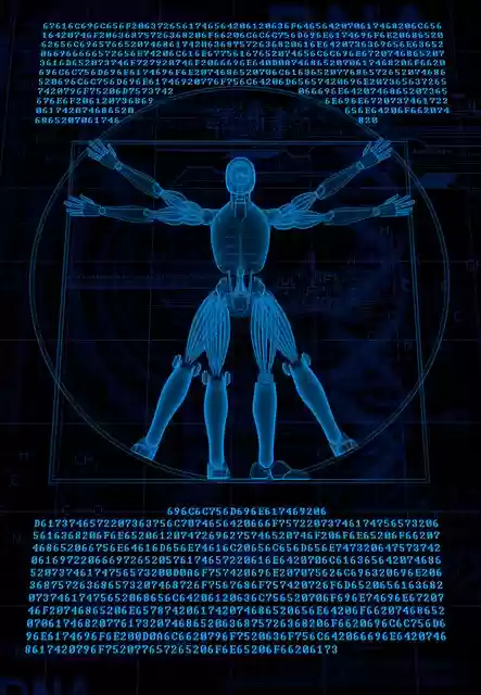 Free download Vitruvian Robot Cyborg free illustration to be edited with GIMP online image editor