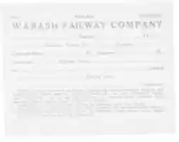Free download Wabash Railway Company Form 832 free photo or picture to be edited with GIMP online image editor