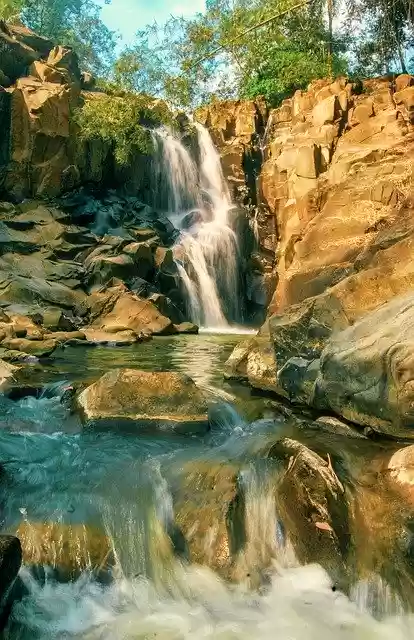 Free download Waterfall Landscape Water -  free photo or picture to be edited with GIMP online image editor