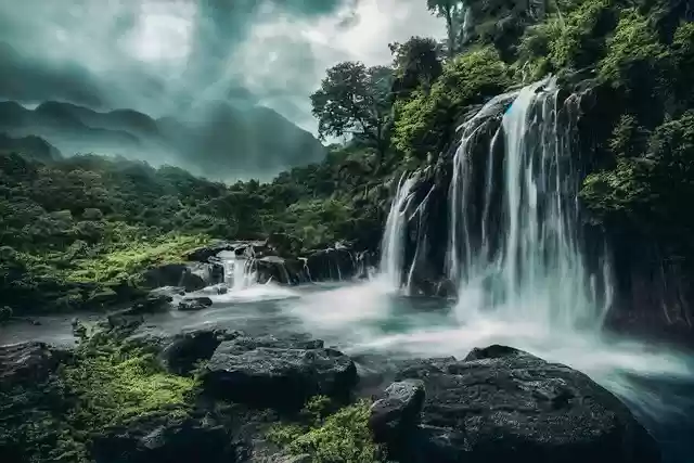 Free download waterfall rocks jungle forest free picture to be edited with GIMP free online image editor