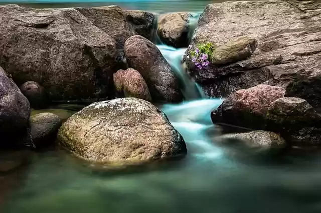 Free download waterfall stream flowers nature free picture to be edited with GIMP free online image editor