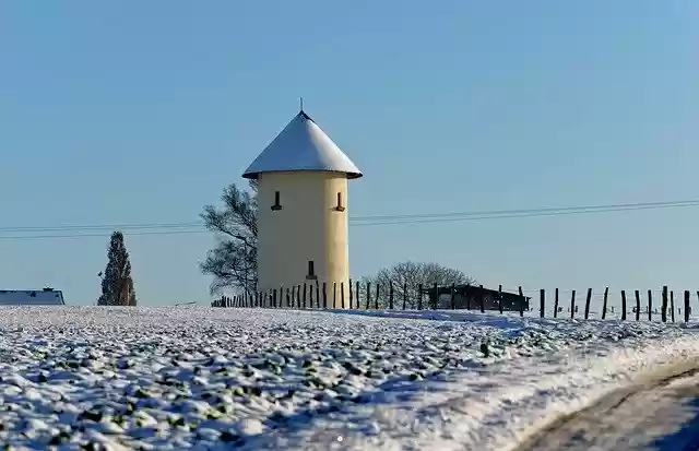 Free download Water Tower Snow Winter -  free photo or picture to be edited with GIMP online image editor