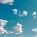 White clouds flying in the blue sky  screen for extension Chrome web store in OffiDocs Chromium