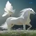White horse and dove wallpaper  screen for extension Chrome web store in OffiDocs Chromium