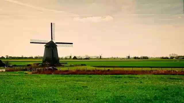 Free download windmill pasture landscape sunlight free picture to be edited with GIMP free online image editor