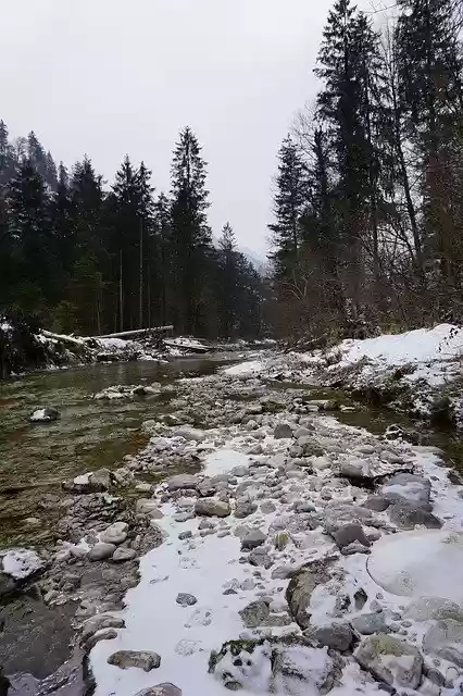 Free download Winter River Cold -  free photo or picture to be edited with GIMP online image editor