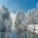 Winter River Reflection HD Theme  screen for extension Chrome web store in OffiDocs Chromium