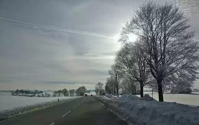 Free download Winter Scene Road -  free photo or picture to be edited with GIMP online image editor