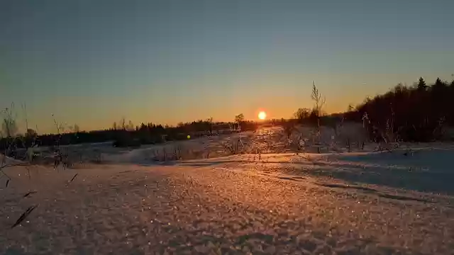 Free download winter snow sunset sun frost cold free picture to be edited with GIMP free online image editor