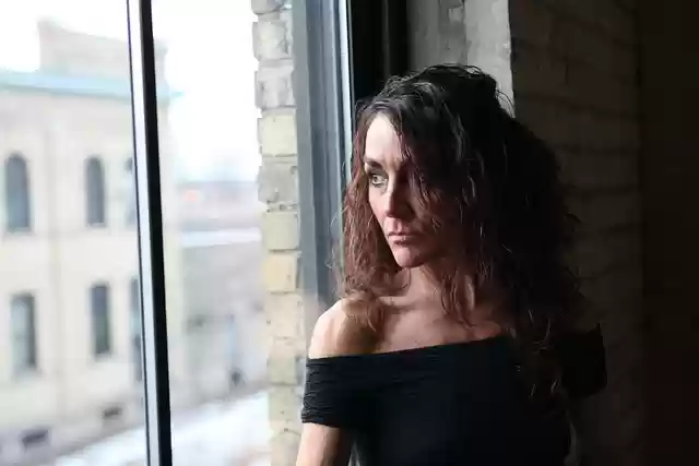 Free download woman brunette by the window free picture to be edited with GIMP free online image editor