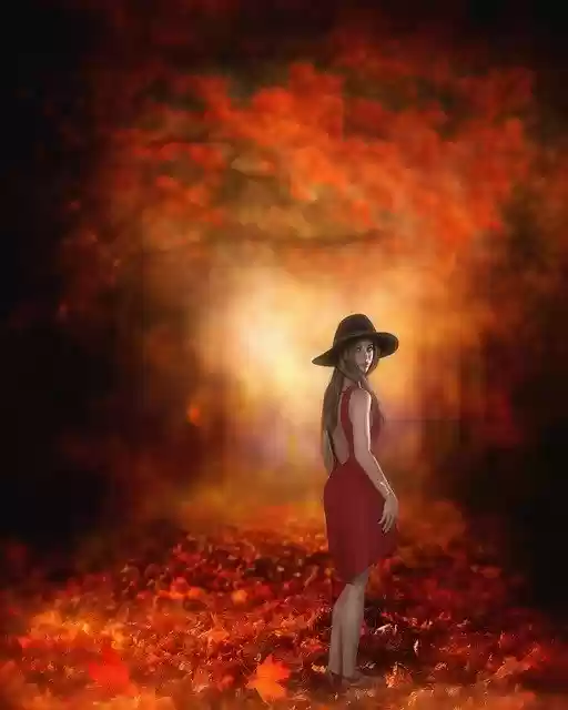 Free download woman fantasy autumn leaves free picture to be edited with GIMP free online image editor