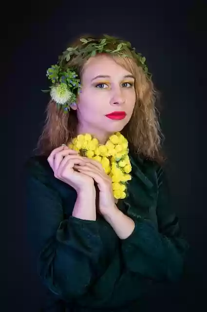 Free download woman flowers pose model makeup free picture to be edited with GIMP free online image editor