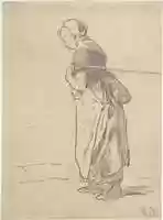 Free download Woman pulling a tow rope. verso: sketch of landscape with figures free photo or picture to be edited with GIMP online image editor