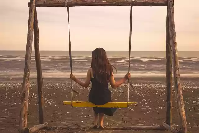 Free download woman swing beach sunset sun sky free picture to be edited with GIMP free online image editor