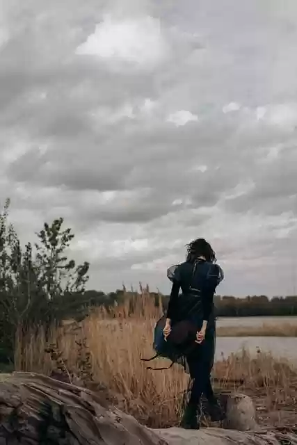 Free download woman wind backside fashion nature free picture to be edited with GIMP free online image editor