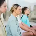 Women meditate  screen for extension Chrome web store in OffiDocs Chromium